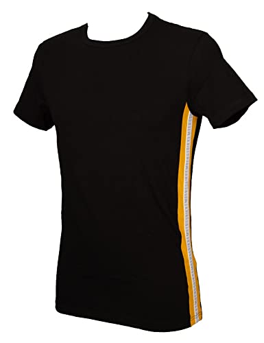 T-shirt Bikkembergs homme col rond manches courtes noir Tape VBKT05126