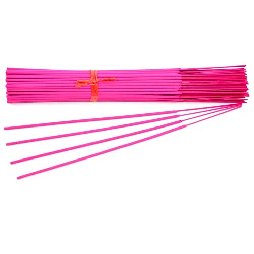100 Unscented (Pink) Incense Sticks 11 inch - 100% Natural Joss and Bamboo 11" Punk Blanks - for DIY Aromatherapy Incense Making.