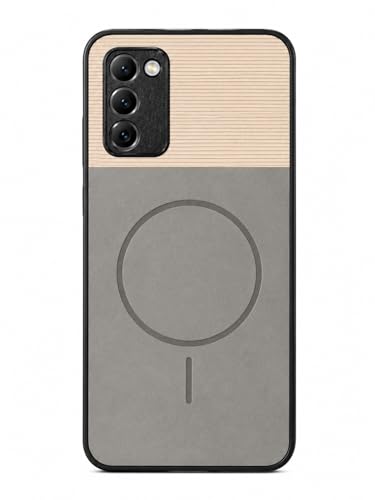 Image of Bintage Dual-Leather Mac Safe Design Phone Case| Soft Touch Finish | Full Camera Protectection Back Cover Compatible for Samsung A03s / M02s 4G - White & Matelic Grey
