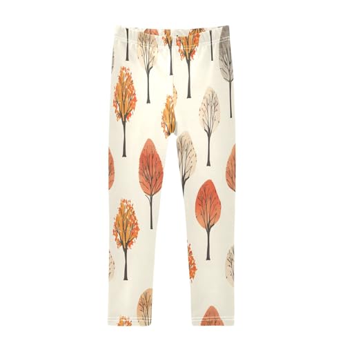 Bolaz Toddler Girls Leggings Printed Yoga Pants Leggings Autumn Trees for Kids