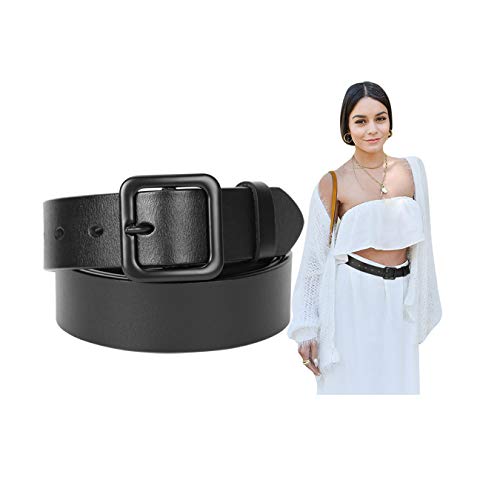 Suosdey Fashion Womens Genuine Leather Belt, Waist Belt With Pin Buckle For Jeans Pants, Black Belt,Width 1.3" #TOP9