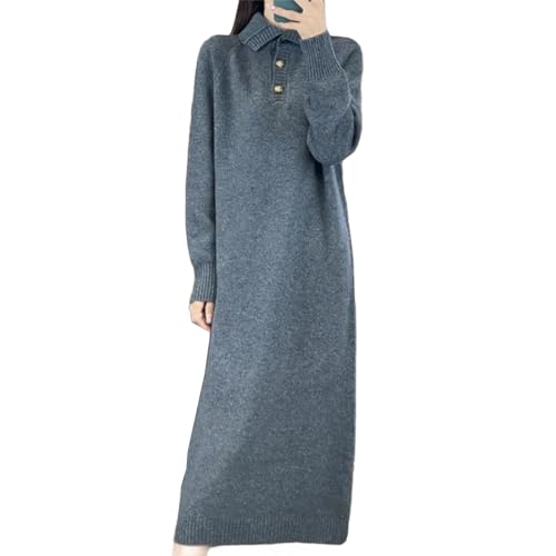 Women's Winter Knitted Wool Dress Long Over-Knee Length with Coat