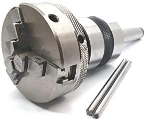 MT3 Shank Revolving Live Center M14x 1 with 65 mm 3 Jaws Self Centering Chuck - Lathe's Tailstock 3MT