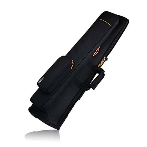 Vaguelly Tenor Posaune Tasche, Oxford Wasserdicht Tenor Bass Posaune Gigbag Rucksack mit 16mm Polsterung, 2 Vordertasche, Posaune Tragetasche, schwarz