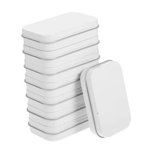 Anneome 8個長方形メタル缶 蓋付き 翻蓋式ブリキ収納ボックス キャンディー収納ケース 小物入れ 耐久性 ケース お茶やお菓子の保存に適応