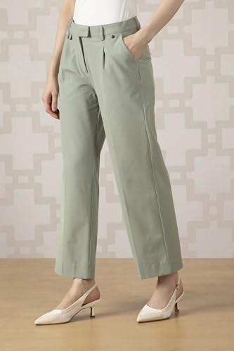 Image of Van Heusen Women's Regular Fit Mid Rise Casual Straight Pants