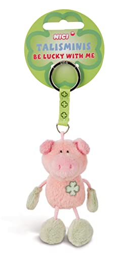 Schlüsselanhänger Talisminis Schwein rosa-grün 7cm