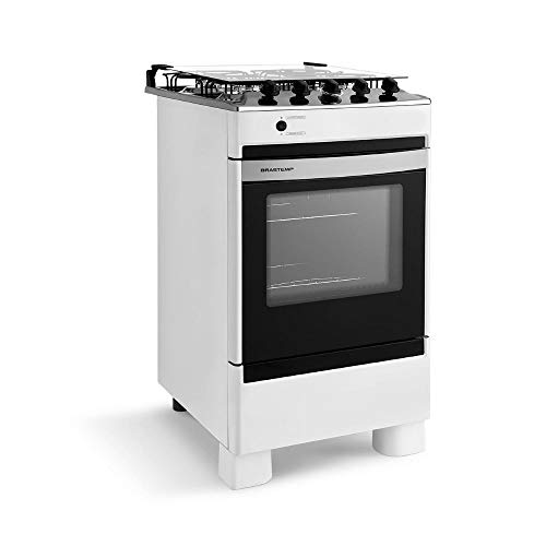 Fogão Brastemp 4 bocas Branco com botões removíveis e vidro panorâmico - BFO4NAB BIVOLT