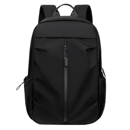 Genérico Mochila universitaria para estudiantes mochila para portátil ligera y duradera con puerto de carga USB mochila de viaje para y mujeres (Black One Size)