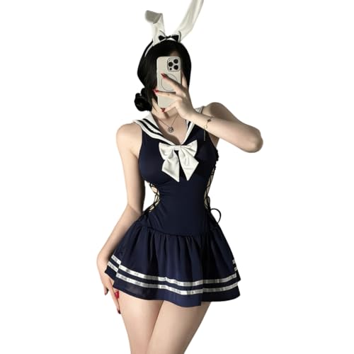 THSCWY Verführerisches Hasen Unterwäsche Kleid für Damen Anime Cosplay Sailor Kostüme Rollenspiel Dienstmädchen Outfits