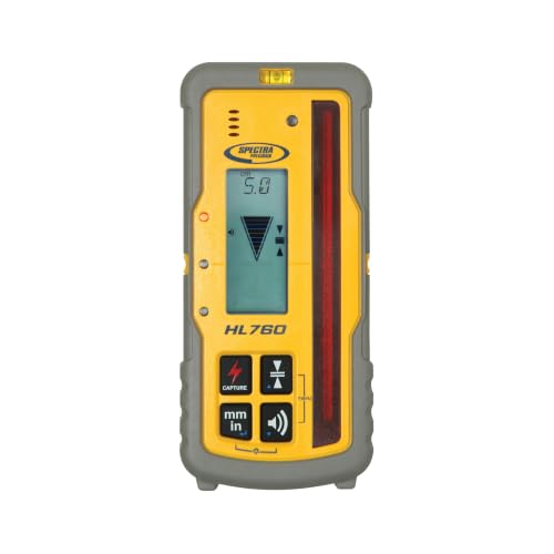 Image of Spectra Precision HL760 Laser Level Receiver, Front and Back LCD Displays, Digital Readouts, Select Units of Measure, Waterproof
