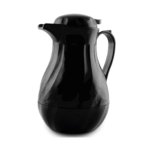 Consejos para Comprar Jarra Termica para Cafe los mejores 10. 44 CALEDONIA, Jarra Térmica Aislada, Policarbonato, 1.8 Litros, Dispensador de Bebidas Calientes, Té, Agua y Café, Color Negro, Certificación NSF, JAPOTER-1800