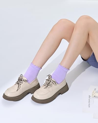 Non Slip Grip Yoga Socks for Women Breathable Cute Ruffle Ankle Socks for Yoga, Pilates, Barre Workouts3