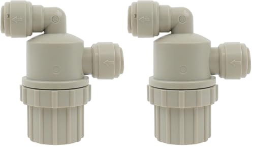Image of NeoFit - Acetal Gray Push-in Filter Strainer with 200 Mesh (60 Micron) Stainless Steel Screen, 3 /8 inch x 3 /8 inch Push-to-Connect Inlet /Outlet for Water, Air, and Beverage Applications (Pack of 2)