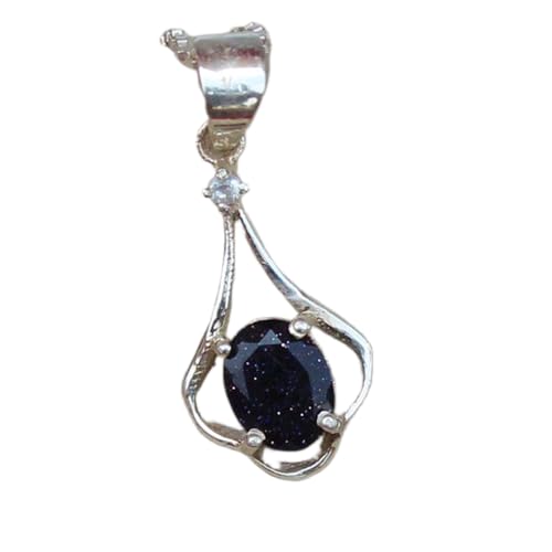 Pendentif énergétique de guérison en grès noir naturel et argent