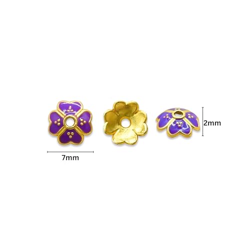 Image of Satra Traders Designeer Meenakari Beads Cap | Size : 7mm | Qty : 50pcs | MK40 (Dark Blue)