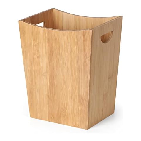 MOOACE Small Trash Can Wastebaskets, 2 Gallon Waste Basket with Handles, Rectangular Trash Basket Garbage Can for Bathroom, Living Room, Office, Kitchen Cover
