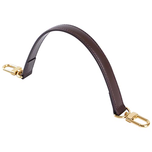 Image of Genuine Leather Plain Strap Replacement Top Handle Leather Strap for Handbag (Coffee, 14.5 in)