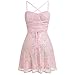 Teen Dresses for School Dance Dresses for Teens Sequin Homecoming Dresses Party Short HOCO Dress Women's Spaghetti Straps Sparkly A Line Tie Back Swing Mini Dress Sleeveless Backless Light Pink XS