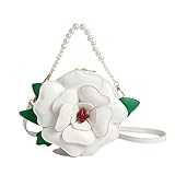 Design innovativo: questa nuova borsa da donna Lolita è rotonda, con un motivo floreale 3D sul davanti, la rende romantica ed elegante. È dotata di una catena di perle e una tracolla staccabile, può essere facilmente trasformata da una borsa a una comoda borsa a tracolla.