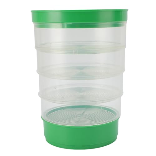 TIKATARER Contenedor Apilable de Forma Redonda para Germinador de Semillas, Germinador de 4 Bandejas de Cultivo para Semillas de Alfalfa y Brócoli, Contenedor de Cultivo para Interiores