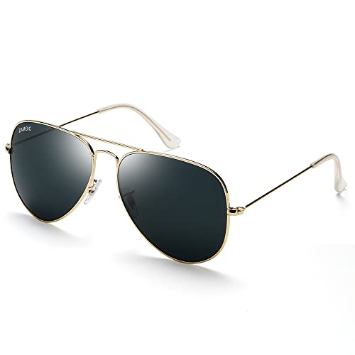 Image of ZAMGIC Aviator Glass Lens Sunglasses,Military Style,UV400 Protection Sun Glasses for Men Women
