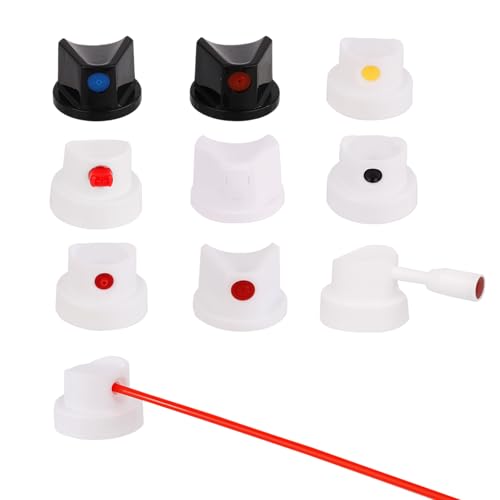 Tinoaly 10 Piezas Universales Tapas para Pintura en Aerosol, Repuestos Puntas Pintura en Aerosol Boquillas Aerosoles para Grafiti Arte Creación y Proyectos de Bricolaje