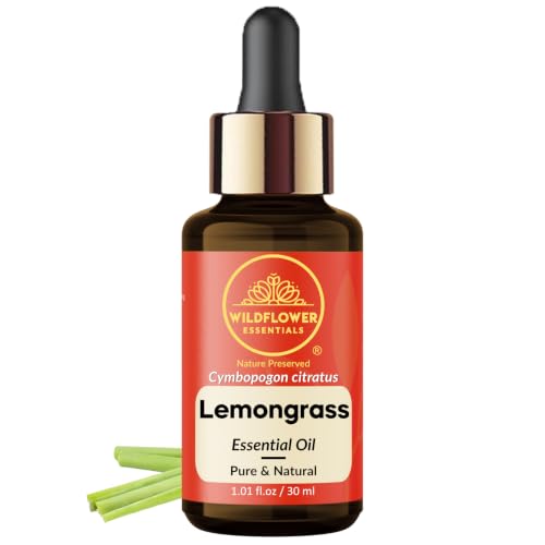 Image of Lemongrass Essential Oil Steam Distilled Undiluted For Face, Skin & Body, Pure & Natural (30 Ml)
