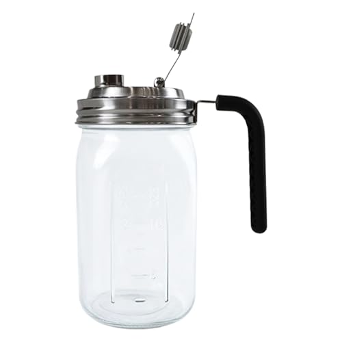 Tarro para conservas, transparente, hermético, con tapa y asa, para zumo, leche, café, té, limonada, apartamento de cocina