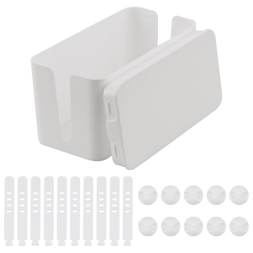 Scatola Cavi di Gestione dei Cavi Portacavi Nascondi Cavo Organizzatore Raccogli Cavo Materiale PP Isolante Piccolo Bianco 23.5 x 11.5 x 11.5 cm