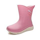 Generisch Damen Gummistiefel Modisch Ausland Outdoor Dicke Sohle Wasserdicht Autowäsche Küche rutschfest Plastik Elegante Bequeme rutschfeste Gummistiefel (36)