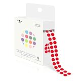 PARLAIM 1/4 Inch Circle Sticker Labels,1000 Stickers Round Color Coding Circle Dots Stickers, Adhesive Roll Dot Label for Inventory Organize, File Classification (Red)