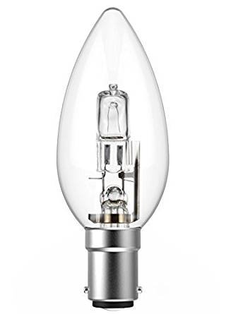 x3 Candle B15d C35 ECO Halogen Dimmable Energy Saver Light Bulbs B15 SBC Small Bayonet Cap 240V 42W = 55W (+1 Free Bulbs)