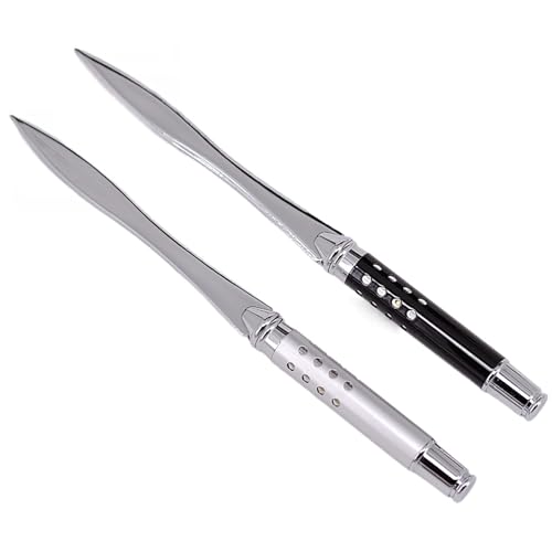 Abrecartas,2 PCS Abridor de Cartas Abridor de Sobres de Aleación de Zinc Abrecartas con Mango de Madera Espada, abrecartas, Cuchillo de Corte de Papel metálico para Damas, Mujeres y Hombres