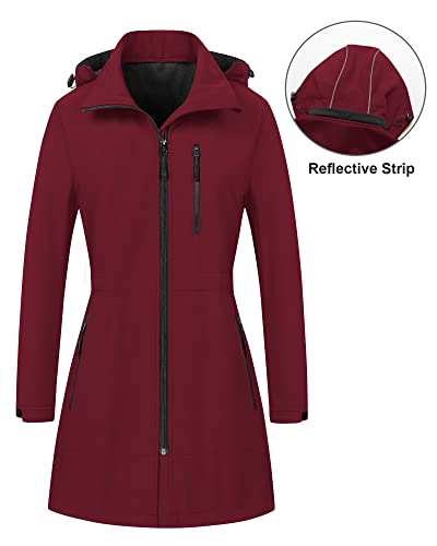 Image of CREATMO US Women's Lightweight Waterproof Long Softshell Tactical Jacket Fleece Lined Windbreaker
