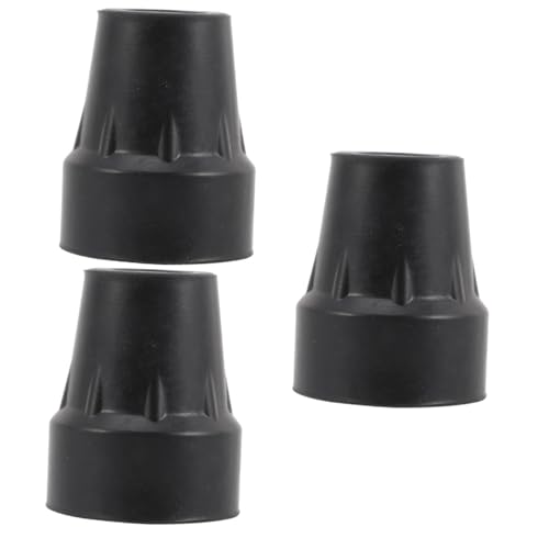 KOMBIUDA 3pcs Hiking Pole Walking Stick Cane Foot Pad Anti-Skid Crutch Tips for Outdoor Trekking