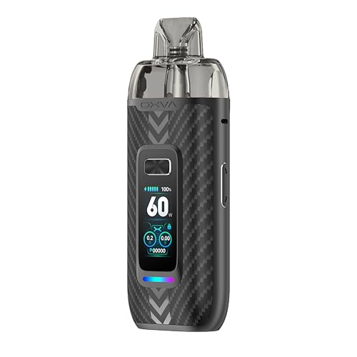 OXVA VPrime Vape Kit - E-cigarette Starter Vape Kit 2600mAh Battery 60W 0.96INCH & 3D Colour Screen Adjustable Airflow Auto Draw DTL Pod No Nicotine (Black Carbon)