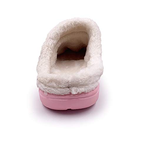 Acans Fur Lined Clogs Fuzzy Fleece Winter Furry Liner Lining Warm Fluffy Classic Men Garden Clogs Women House Shoes Slippers Slip On Waterproof Clogs Piel Zuecos Wb1519 Pink 6 Women/4 Men #TOP3