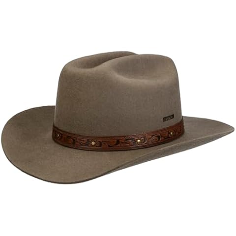 Stetson Wool Cowboy Hat with Leather Trim Cover