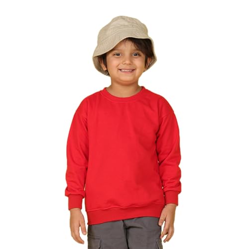 Image of Nusyl Boy's Black Solid Crew /Round Neck Sweatshirt |Skin Friendly Full Sleeve Sweatshirt|Drop Shoulder Oversized Sweatshirt | Round Neck Sweatshirt Oversized Fit Long Sleeves |