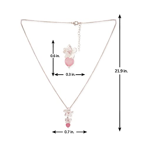 Floral Pendant Set with Paradise Plated Finish
