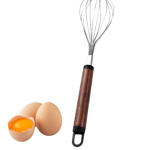 泡立て器 - ステンレス鋼 木製ハンドル | キッチンコーンピーラー卵ミキサー,大人 青少年 男性 女性 家庭 ピクニック キャンプ ベーカリー フードトラック 用