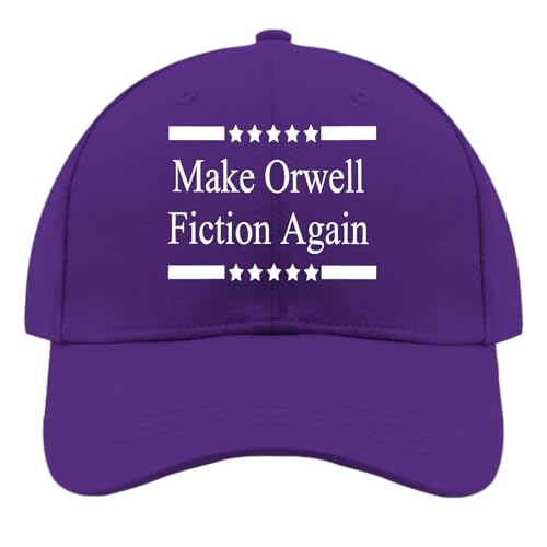 Make Orwelll Fiction Again Hat for Women Funny Country Hat Womens Purplish Red Ball Caps Trendy Cool