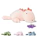 KOWSI® Microwavable Heating Pad Pink Stegosaurus Plush - 1.4 Lb Weighted Stuffed Animal Toy with Tourmaline Beads & Lavender - 16" Squished Long Dinosaur Pillow - Lumbar Back Cushion Lasting Warmth