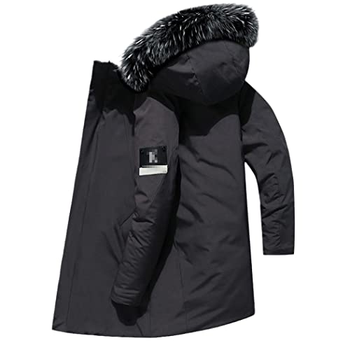 Manteau long à capuche en fourrure homme contre le froid et le vent