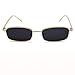 ADE WU Rectangle Sunglasses For Women Men Fashion Narrow Skinny Square Sun Glasses Vintage 80s 90s Unisex Stylish Shades (Gold Metal Frame/Grey Lense)