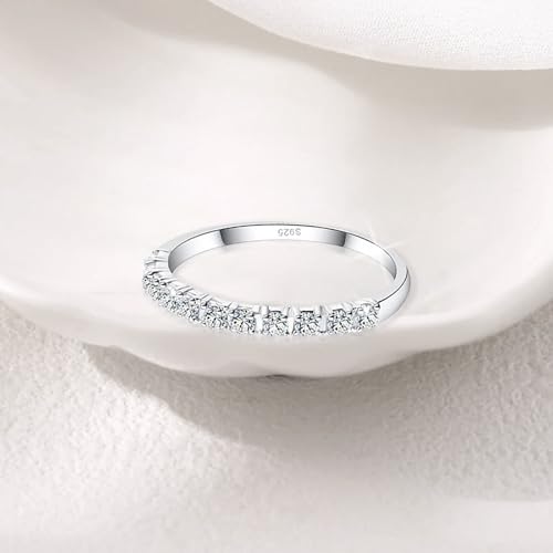 925 Sterling Silver Rings with 18K White Gold Plated Eternity Stackable Engagement Ring Anniversary2