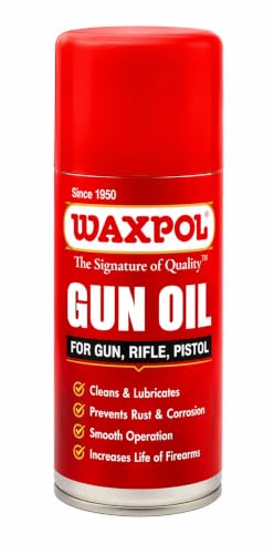 Image of Waxpol Premium Gun Oil 150 ml with Aerosol Spray For Clean, Lubrications, and Rust Protect Against BuildUp | Advanced Military Grade CLP Degreaser Oil All Firearms