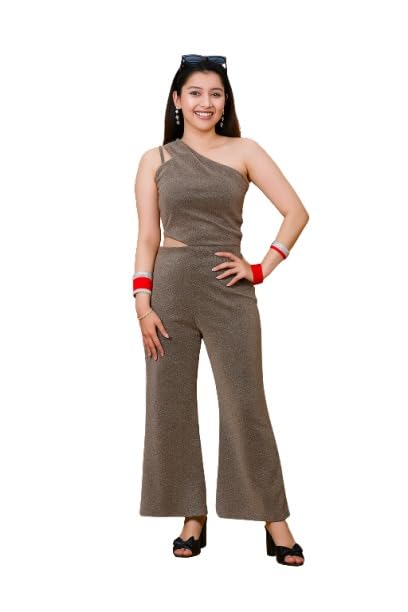 Women's One Shoulder Sleeveless Textured Jumpsuit | Wide Leg Ankle Length Party Jumpsuit | Casual Vacation-picture-38