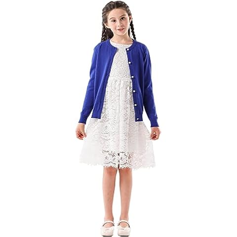 SMILING PINKER Girls Pearl Button Cardigan Cover